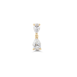 Yellow gold double pear diamond drop earring