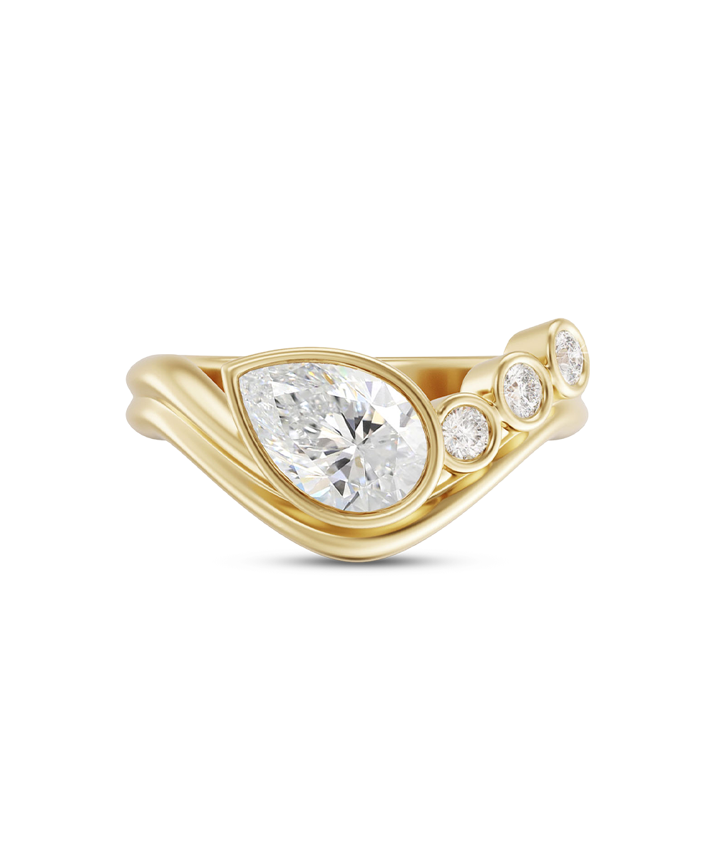 Soraya 1.31ct East West Pear Diamond Ring