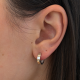 Square Huggie Earring - White Gold