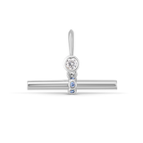 Birthstone T-Bar Pendant - White Gold classajewellers
