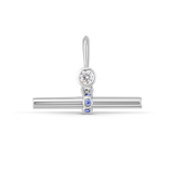 Birthstone T-Bar Pendant - White Gold classajewellers