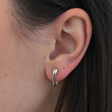 Tapered Huggie - White Gold