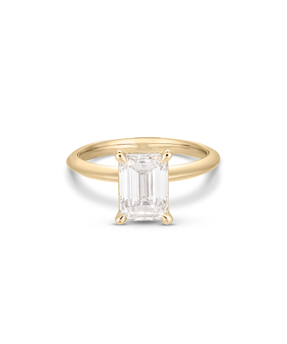 Tayla 2.02ct Emerald Diamond Knife Edge Engagement Ring