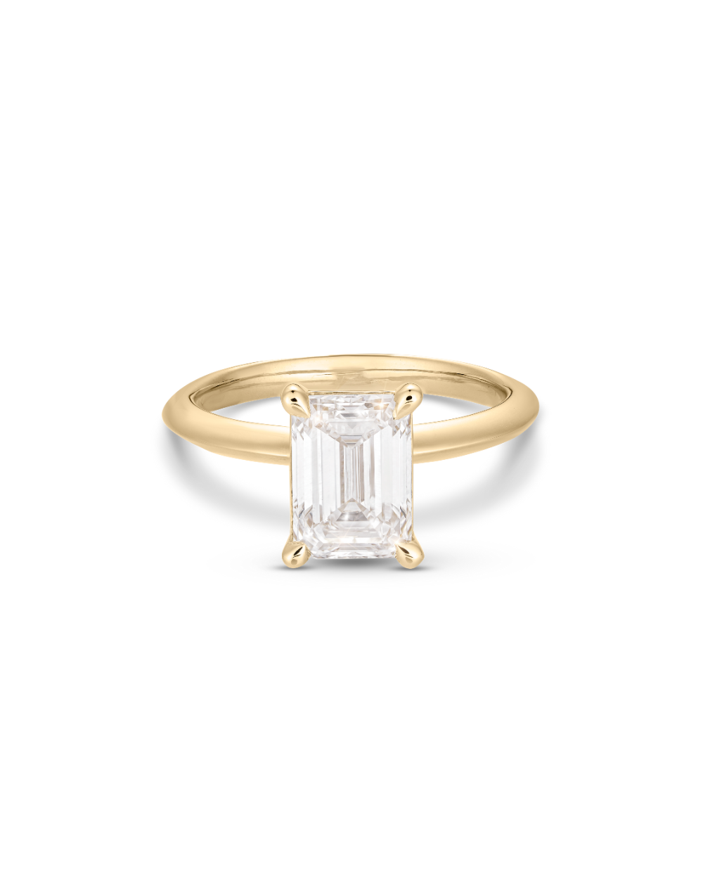 Tayla 2.02ct Emerald Diamond Knife Edge Engagement Ring