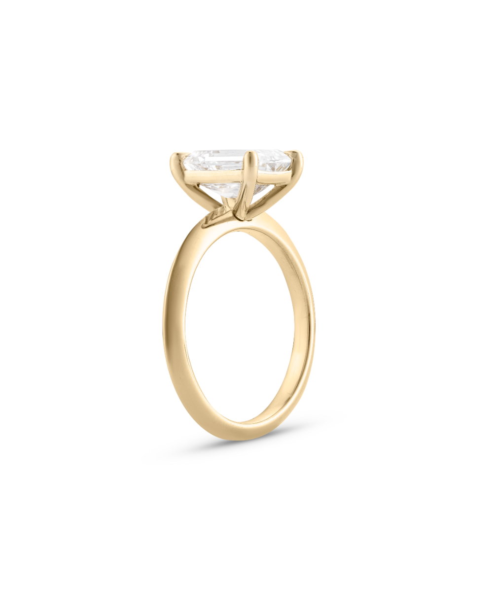 Tayla 2.02ct Emerald Diamond Knife Edge Engagement Ring