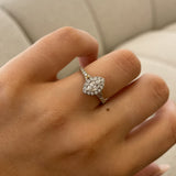 The Elara Halo Diamond Ring