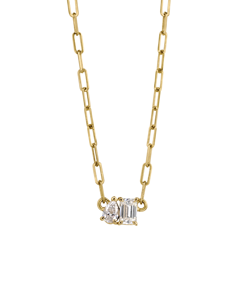 Bridget Large Toi et Moi Necklace - 9ct Yellow Gold