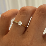 Two Tone 0.32ct Round Solitaire Diamond Ring