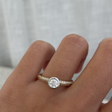 Two Tone Round Bezel Diamond Ring classajewellers