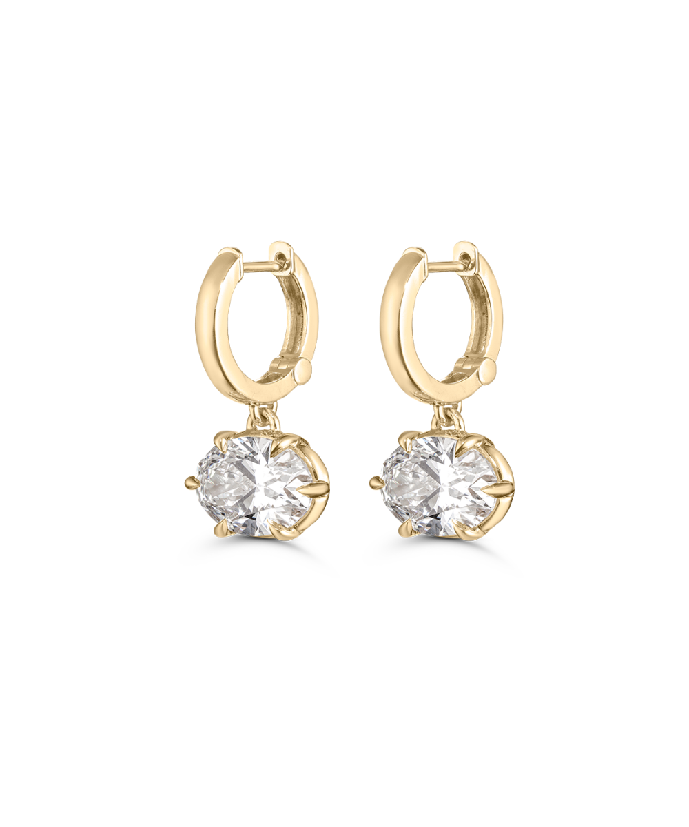 Victoria Drop Diamond Huggies