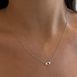 Evil Eye Necklace White Gold