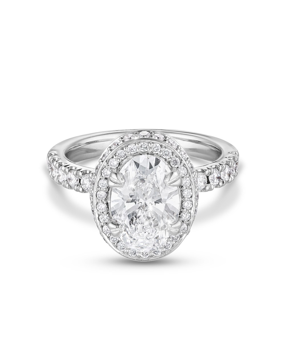 2.17ct Oval Diamond Halo Engagement Ring