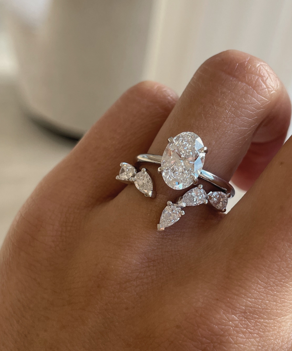 Ines Pear Diamond Wrap - White Gold