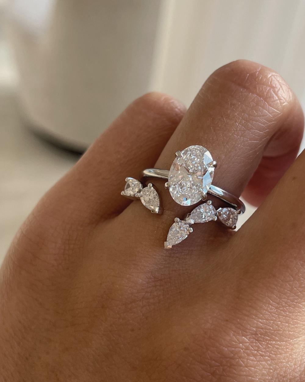 Ines Pear Diamond Wrap - White Gold