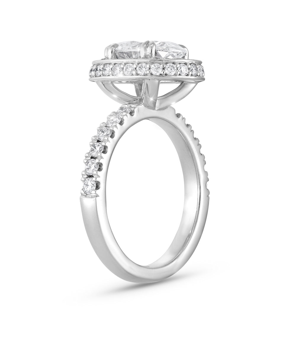 2.17ct Oval Diamond Halo Engagement Ring