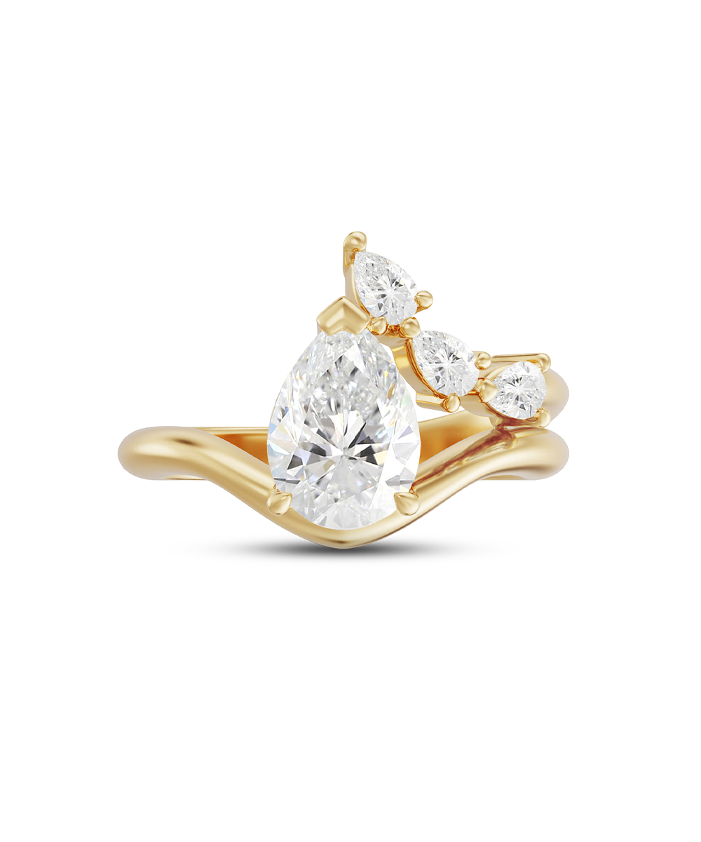 Yasmin 1.53ct Pear Diamond Ring