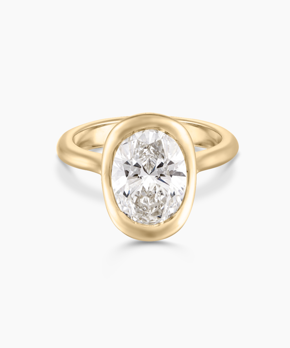 Zoe Oval Bezel Diamond Engagement Ring classajewellers