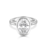 Zoe White Gold Oval Bezel Diamond Engagement Ring