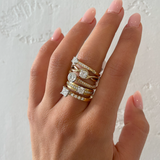 Two Tone Round Bezel Diamond Ring