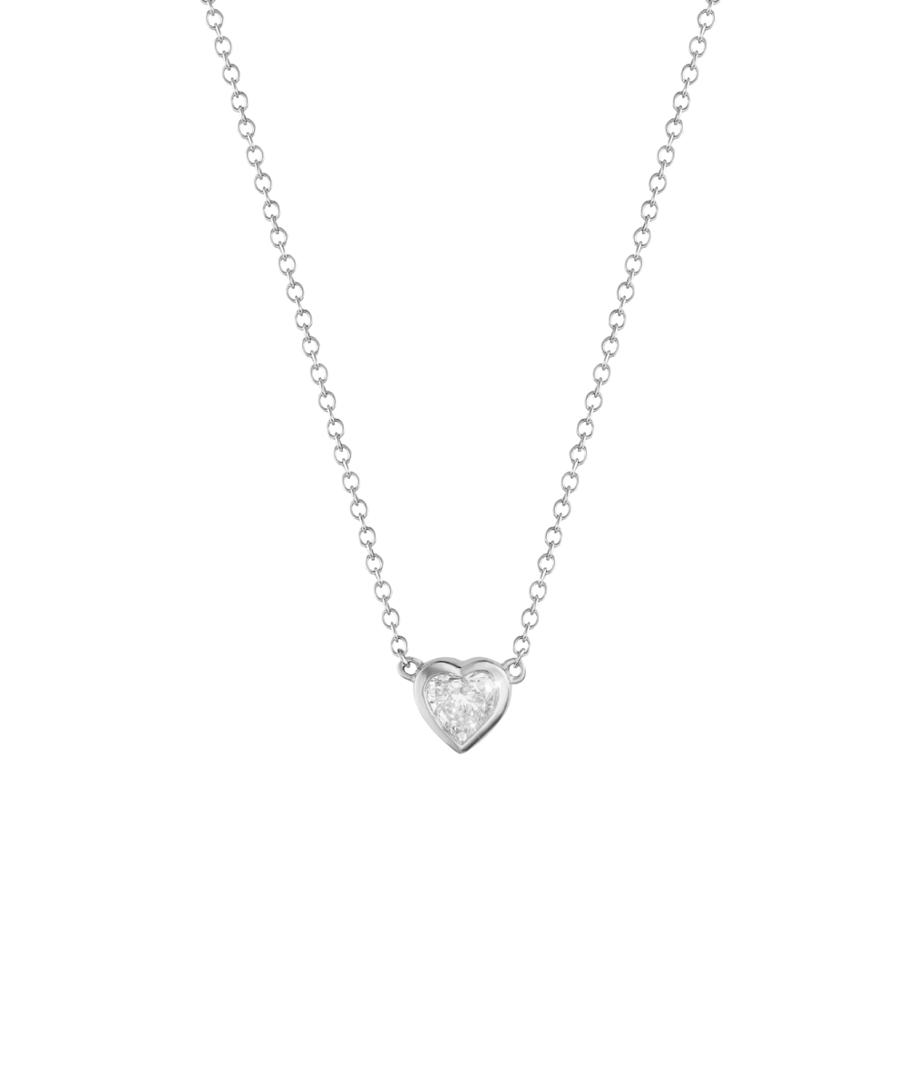 Bezel Heart Diamond Necklace