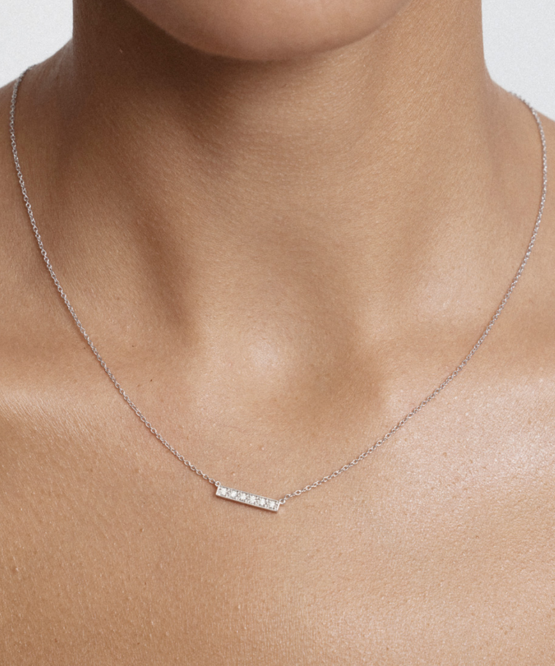 Blaze Diamond Bar Necklace