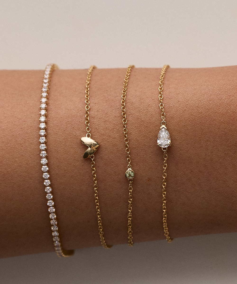 Pear Solitaire Diamond Bracelet