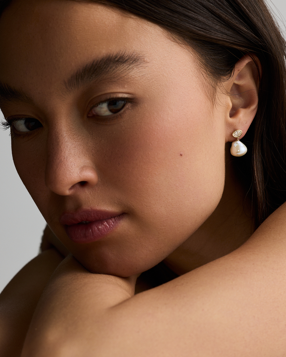 Violet Baroque Pearl Earrings