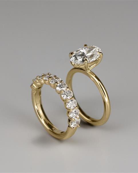 Natalie Oval Claw Set Diamond Ring