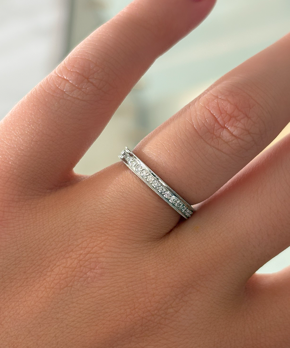Princess Cut Diamond Channel Set Band