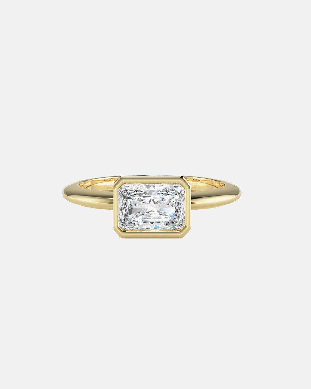 Christine 0.90ct Radiant Diamond East West Bezel Engagement Ring