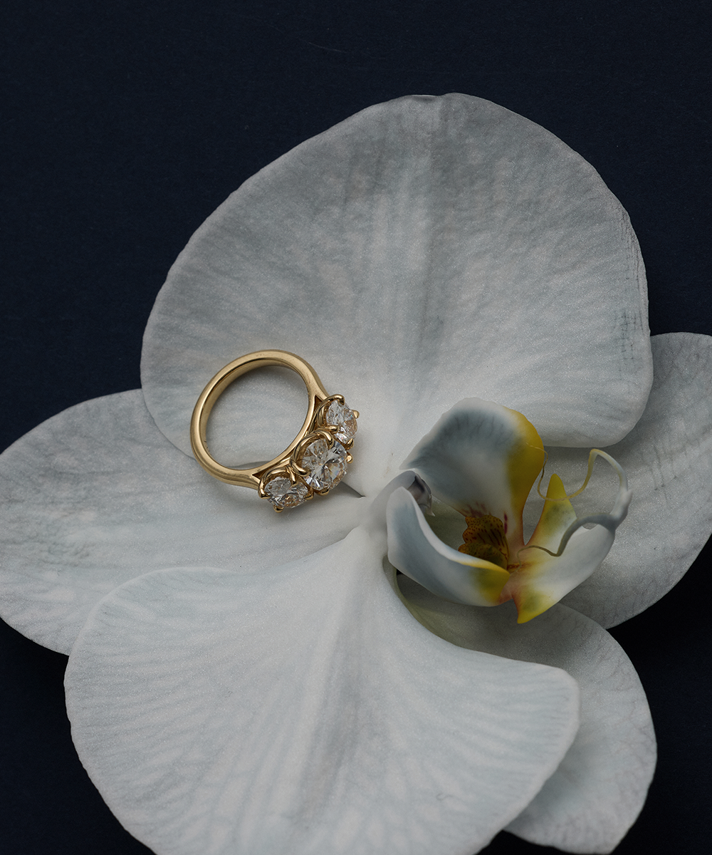 Stella 2.01ct Oval Diamond Trilogy Ring