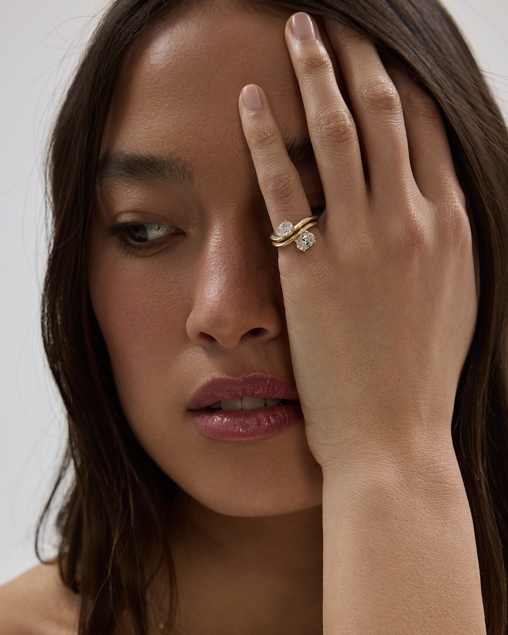 Astra Oval Natural Diamond Pinky Ring