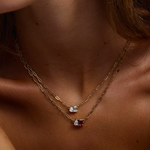 Bridget Diamond Toi et Moi Necklace - Pink Tourmaline classajewellers