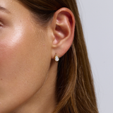 Cleo Pear Diamond Huggies