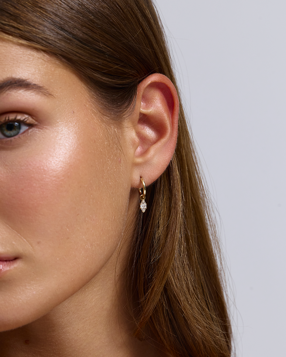 Marquise Diamond Charmed Hoop Earrings classajewellers