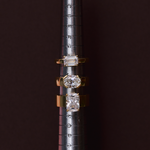Arabella east-west oval diamond ring size comparison with baguette and cushion cuts
