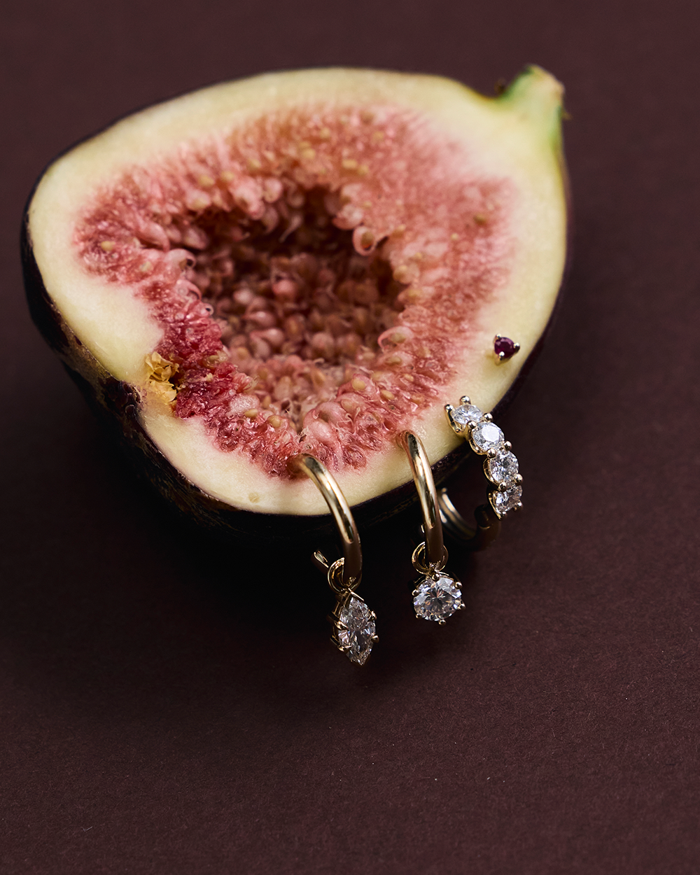 Marquise Diamond Charmed Hoop Earrings classajewellers