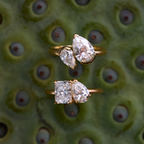 Celine Pear Toi et Moi Diamond Ring