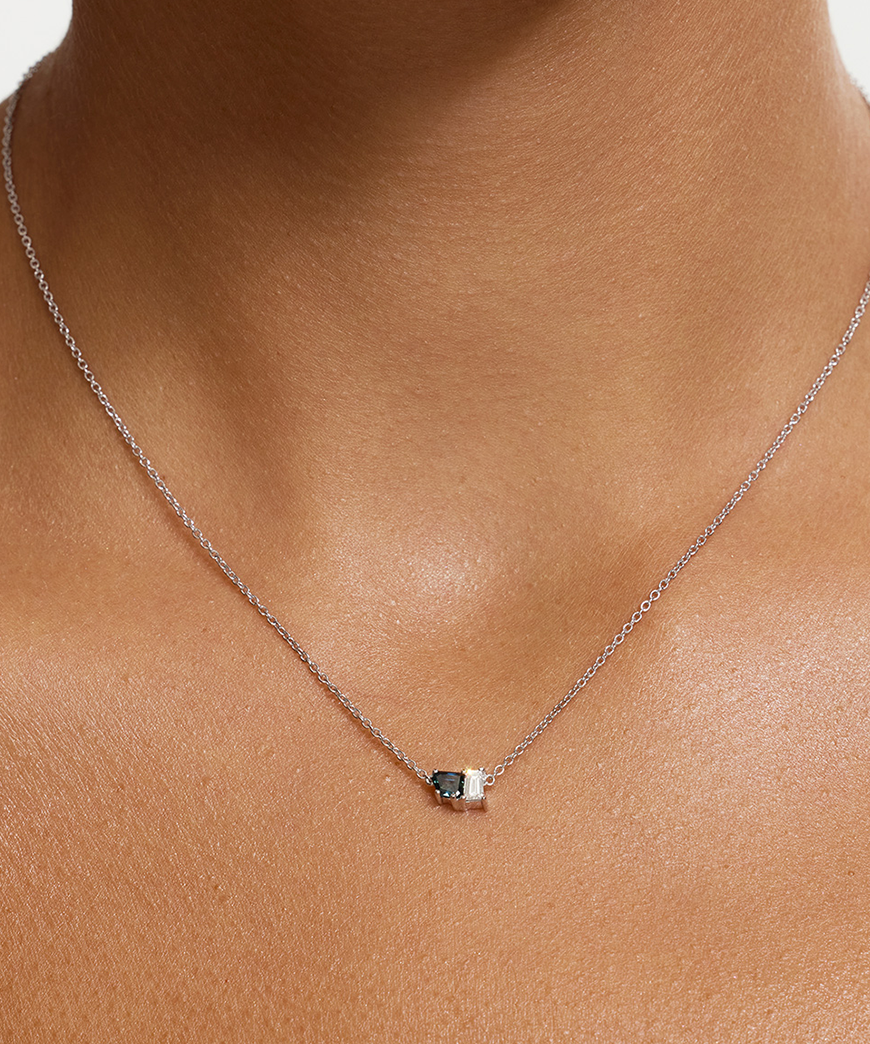 Elara Parti Sapphire Toi et Moi Necklace