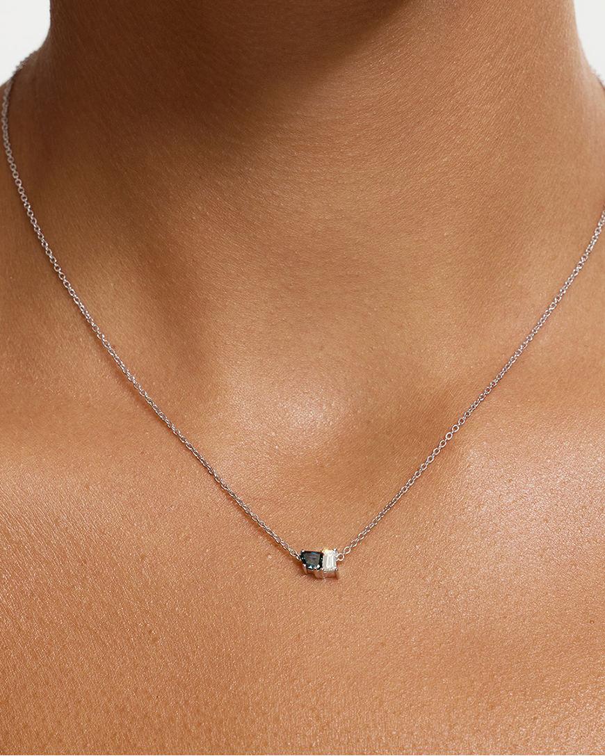 Elara Parti Sapphire Toi et Moi Necklace