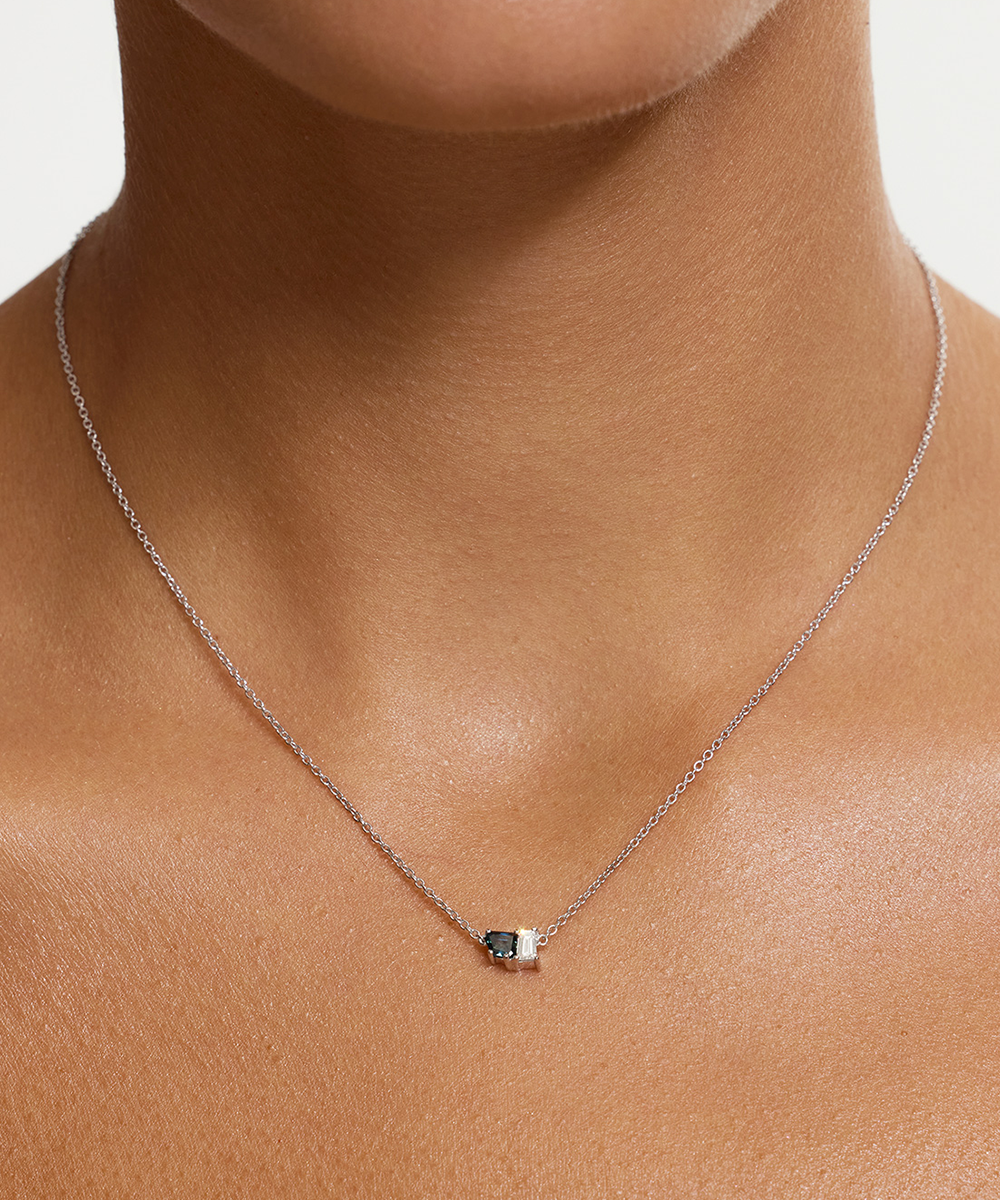 Elara Parti Sapphire Toi et Moi Necklace