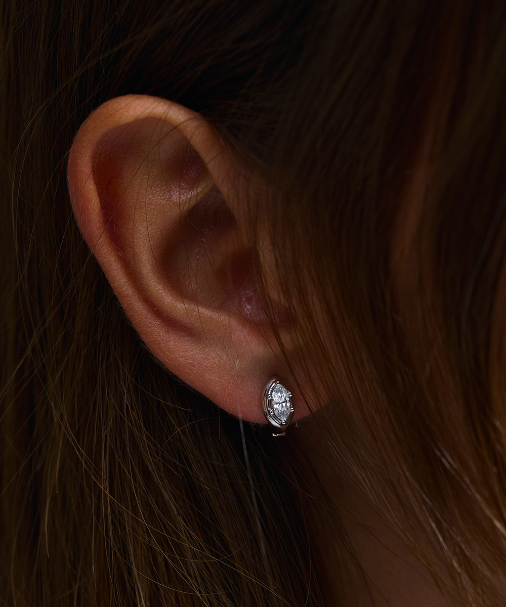 Cleo Marquise Diamond Huggies classajewellers