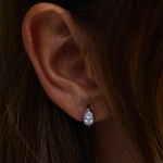 Cleo Pear Diamond Huggies classajewellers
