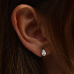 Cleo Pear Diamond Huggies classajewellers