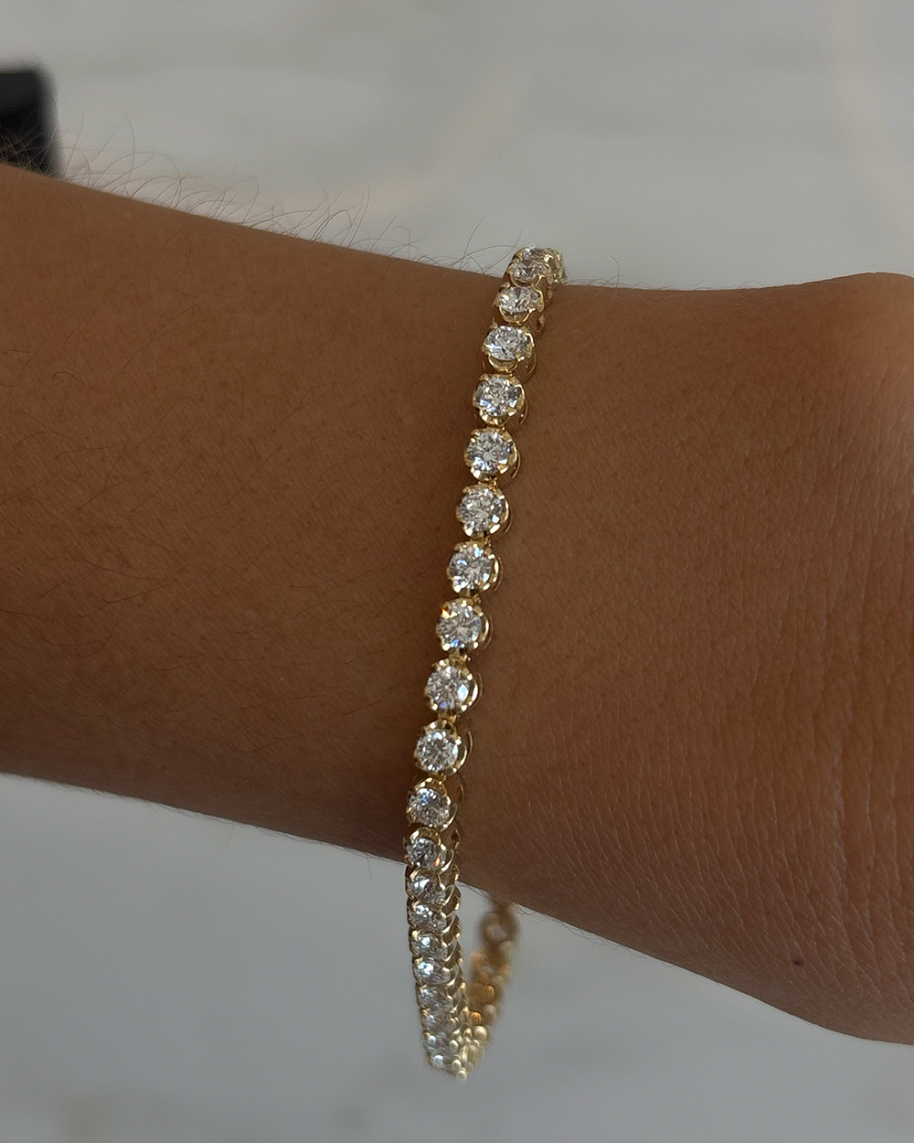 4.00ct Crown Set Tennis Bracelet - 18ct Yellow Gold