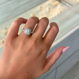 Cushion Cut Diamond Ring with Double Halo