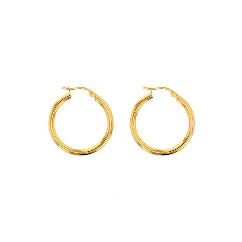 9ct Yellow Gold Plain Hoop Earrings
