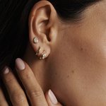 Pear Diamond Earrings - Bezel