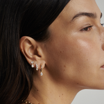 Pear Diamond Charmed Hoop Earrings