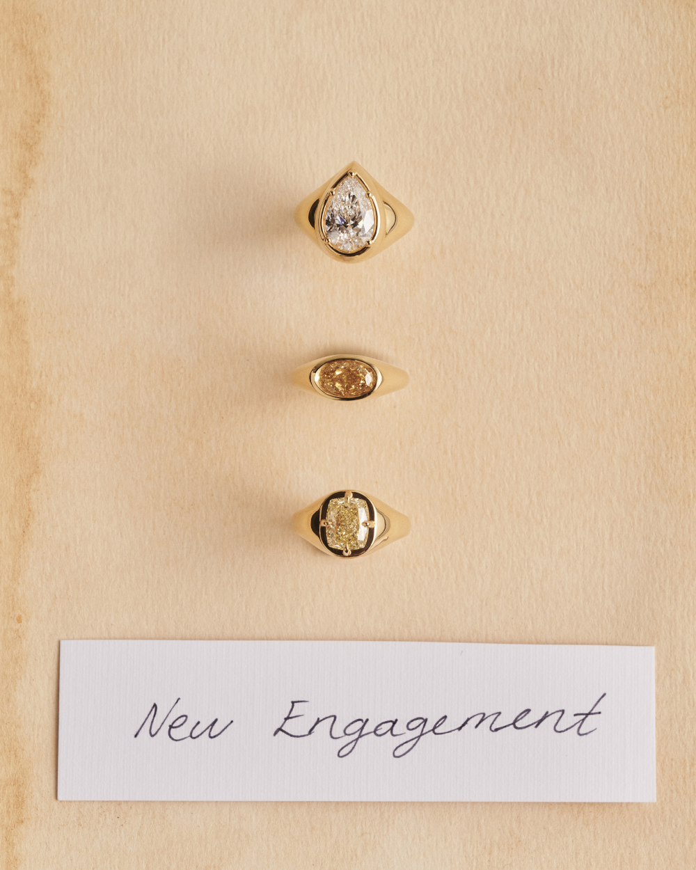 Drew Yellow East West Oval Diamond Ring classajewellers
